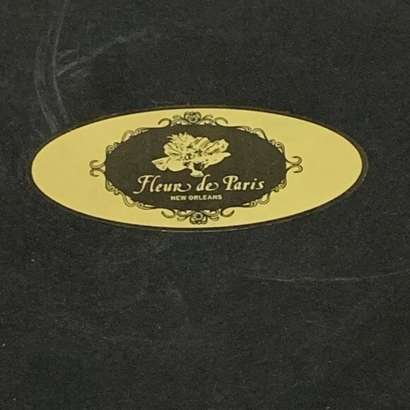 Vintage Fleur de Paris New Orleans Cardboard Hat Box Storage Container Black - Picture 6 of 14